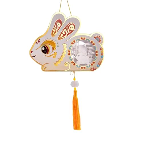 kowaku Mittherbstfest-Laterne, DIY-Kaninchen-Laterne, Ornament-Lampen-Requisite, tragbare Laterne für Mondfest, Feiertags-Partyzubehör , Beige von kowaku