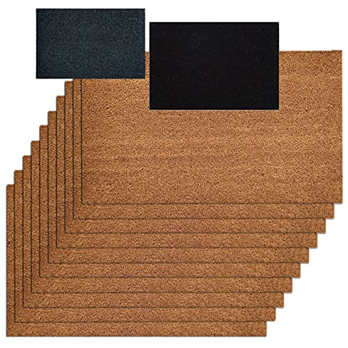 10er Set Türvorleger Schmutzfangmatte Fußmatte Fußabtreter einfarbig für Haustür 3 Farben 50 x 80 cm Natur Kokosmatte von kreatives Wohnen