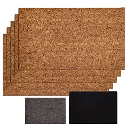 5er Set Türvorleger Schmutzfangmatte Fußmatte Fußabtreter einfarbig für Haustür 3 Farben 65 x 100 cm Natur Kokosmatte von kreatives Wohnen