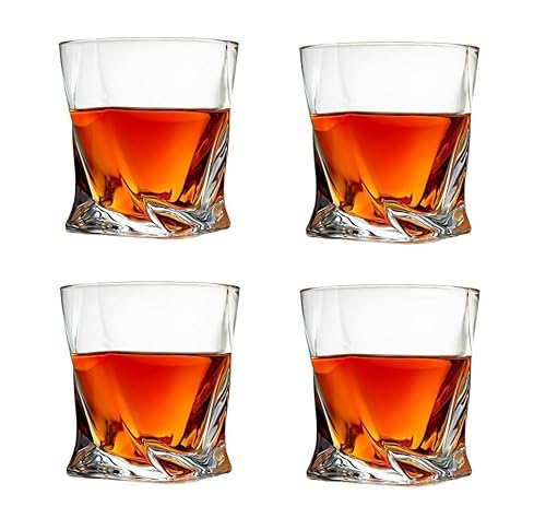 kumini 4er Set, Whiskeyglas, Trinkglas, Glas, Schnapsglas, Scotchglas, Burbonglas, Kristallglas, old fashioned, 300ml, mit GESCHENKVERPACKUNG von kumini