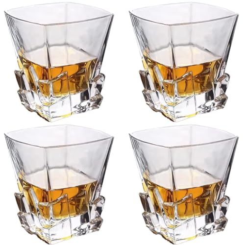 kumini Whiskeyglas Set (4 x 300ml), Trinkglas, Glas, Schnapsglas, Scotchglas, Burbonglas, Kristallglas, Wodkaglas, Cocktailglas, 300ml von kumini