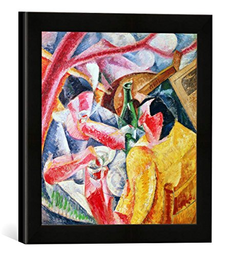 Gerahmtes Bild von Umberto Boccioni Under The Pergola at Naples, 1914", Kunstdruck im hochwertigen handgefertigten Bilder-Rahmen, 30x30 cm, Schwarz matt von kunst für alle