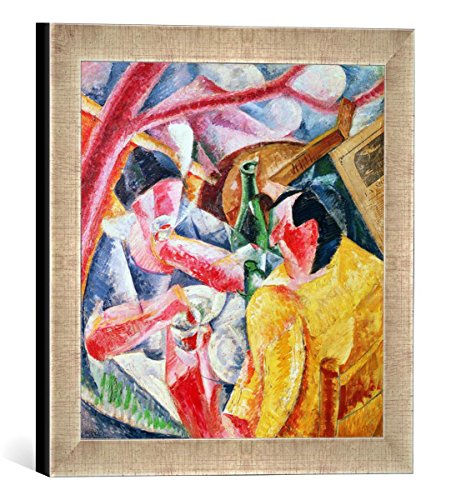 Gerahmtes Bild von Umberto Boccioni Under The Pergola at Naples, 1914", Kunstdruck im hochwertigen handgefertigten Bilder-Rahmen, 30x30 cm, Silber Raya von kunst für alle