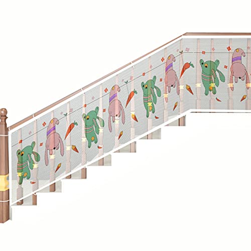 Treppen Schutznetz für Kinder, Sicherheitsnetz 3-6 Meters, Verdicken und Strapazierbares Niedlich Tierbild, Sicherheitsnetz für Treppen, Balkone und Geländer (3m*79cm) von kyaoayo