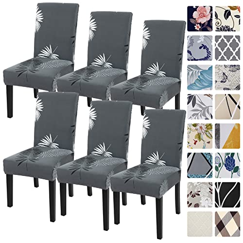 laamei Stuhlhusse Stuhlbezug 4er 6er Set Elastische Stuhlbezug Stretch Stuhlüberzug Waschbar Moderne Beschützer Stuhlhussen für Stühle Esszimmer von laamei