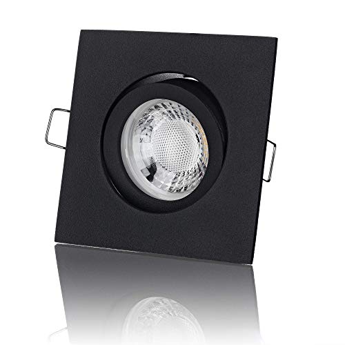 lambado® Premium LED Spot Dimmbar Schwarz - Hell & Sparsam inkl. 230V 5W GU10 Strahler neutralweiß - Moderne Beleuchtung durch zeitlose Einbaustrahler/Deckenstrahler von lambado