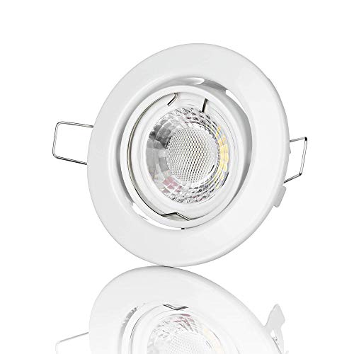 lambado® Premium LED Spot Dimmbar Weiß - Hell & Sparsam inkl. 230V 5W GU10 Strahler neutralweiß - Moderne Beleuchtung durch zeitlose Einbaustrahler/Deckenstrahler von lambado