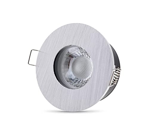 lambado® Premium LED Spots Dimmbar für Badezimmer in Alu Gebürstet - Moderne Deckenstrahler/Einbaustrahler IP65 für Außen inkl. 230V 5W GU10 Strahler warmweiß - Hell & Sparsam von lambado