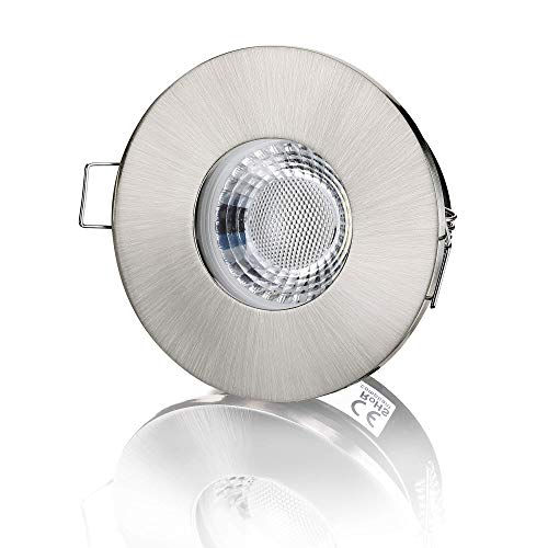 lambado® Premium LED Spots Dimmbar für Badezimmer in Edelstahl gebürstet - Moderne Deckenstrahler/Einbaustrahler IP65 für Außen inkl. 230V 5W GU10 Strahler neutralweiß - Hell & Sparsam von lambado