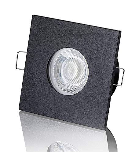lambado® Premium LED Spots IP65 Flach für Badezimmer in Schwarz - Moderne Deckenstrahler/Einbaustrahler für Außen inkl. 230V 5W Strahler neutralweiß dimmbar - Hell & Sparsam von lambado