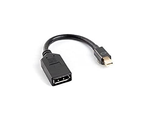 Lanberg AD-0003-BK Mini Displayport 1.2 (Mini Dp) Stecker auf Displayport Buchse Adapter mit Kabel, 10 cm schwarz von Lanberg