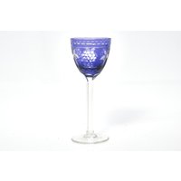 Weinglas "Römer", Überfangglas, Blau, Vintage von laovejitanegrita