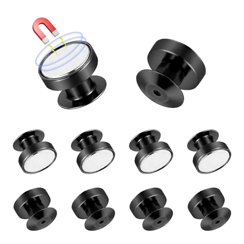 10 Stück Magnetische Pin-Rückseiten, Metall-Pin-Rückseiten-Magnet Emaille-Pin-Konverter Verschließbare Pin-Halter Verschluss Pin-Sammlergeschenke (Schwarz Glänzend) von lasuroa
