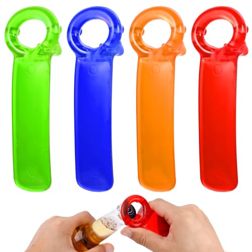 4 Stück Glasöffner, Manuell Dosendeckel öffner Glasöffner Werkzeug Dosenöffner für Ältere Menschen Kinder Frauen Schwache Hände (Orange, Rot, Grün, Blau) von lasuroa