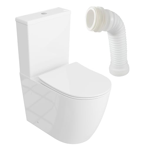 LAVITA Einteilige Stand-WC mit eingebautem Spülkasten NAUTILIUS WHITE WC deckel mit Absenkautomatik Keramik Toilette Spülrandlos Toilettenschüssel Toilettenbecken Stehend + WC-Anschlussstück LAVITA Einteilige Stand-WC mit eingebautem Spülkasten NAUTILIUS WHITE WC deckel mit Absenkautomatik Keramik Toilette Spülrandlos Toilettenschüssel Toilettenbecken Stehend + WC-Anschlussstück von lavita