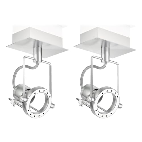 ledscom.de 2 Stück Deckenleuchte/Wandleuchte ERAS, edelstahl matt, 1x GU10 max. 25W von ledscom.de