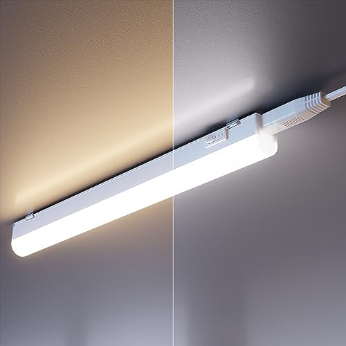 ledscom.de LED Unterbauleuchte RIGEL, Farbtemperatur einstellbar, Stecker, 26cm, 4,4 W, 395lm, warmweiß/weiß, Schalter, Wand, 230v, Steckdose, 30cm, Leiste, Schrank, Led, Lampe, Wandleuchte von ledscom.de