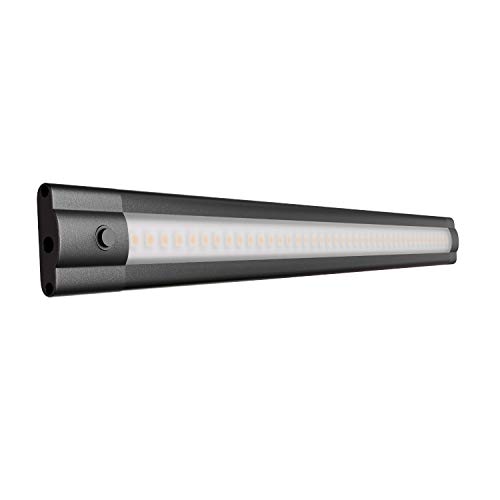 ledscom.de LED Unterbauleuchte SIRIS, 30cm, flach, schwarz, 3,9 W, 370lm, weiß, Schalter, Wand, Steckdose, 40cm, Leiste, Schrank, Led, Lampe, Wandleuchte, Unterschrank, Beleuchtung, Wandlampe von ledscom.de