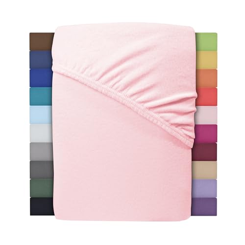 Winter Spannbettlaken | Farbenfrohes Thermo Fleece | Spannbetttuch, Bettlaken in vielen Größen und Farben (Rosa, 90 x 190 cm - 100 x 200 cm) von leevitex