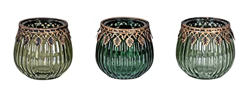 levandeo 3er Set Orientalische Teelichthalter Grün Gold Glas Retro Tischdeko Windlicht Kerzenhalter Dekoration Teelichtglas von levandeo