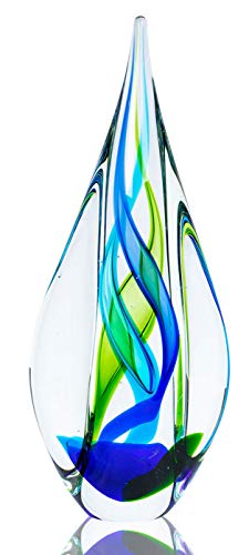 levandeo Designer Skulptur 34cm Hoch Glas Design Glasskulptur Glasdeko Blau Grün Unikat Tischdeko Deko Geschenkidee von levandeo