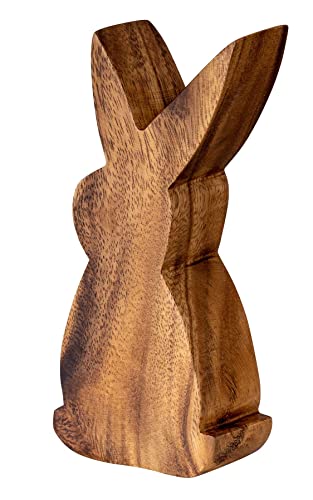 levandeo Hase H15cm Holz Osterhase Akazienholz Osterdeko Dekoaufsteller Deko Figur Frühling Ostern Tischdeko Aufsteller von levandeo