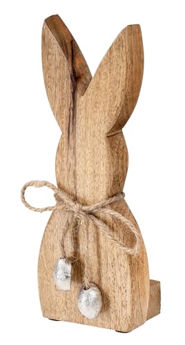 levandeo Hase H20cm Mangoholz Holz Metall Osterhase Osterdeko Dekoaufsteller Deko Figur Frühling Ostern Tischdeko Aufsteller von levandeo