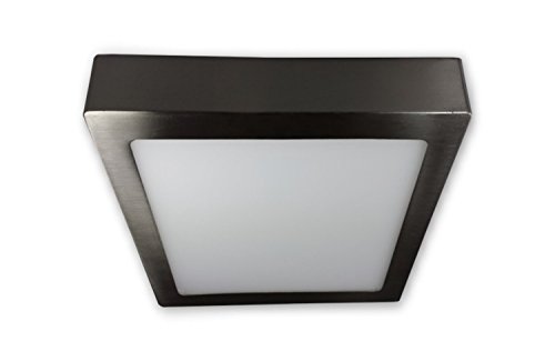 LICHT DISCOUNT LED Aufbauleuchte Aufbauspot 18W warmweiß 2800K | Moderne Panel Deckenlampe | Aufbaustrahler eckig 230V aus Aluminium | Deckenleuchte Deckenspot Aufputz alu gebürstet | von LICHT DISCOUNT