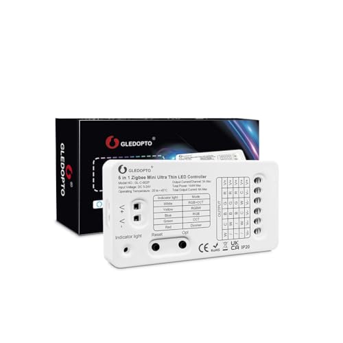 LIGHTEU®, GLEDOPTO 5 in 1 Zigbee ultradünner LED-Controller Alexa Voice/Hub APP/Fernbedienung DC5-24V, GL-C-002P von lighteu