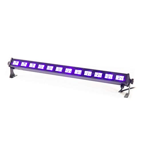 LightmaXX Nano UV BAR LED, Schwarzlicht, 12x 3 Watt UV LEDs, 36 Watt, 50 x 50 x 650 mm, Inklusive Montagebügel von lightmaXX