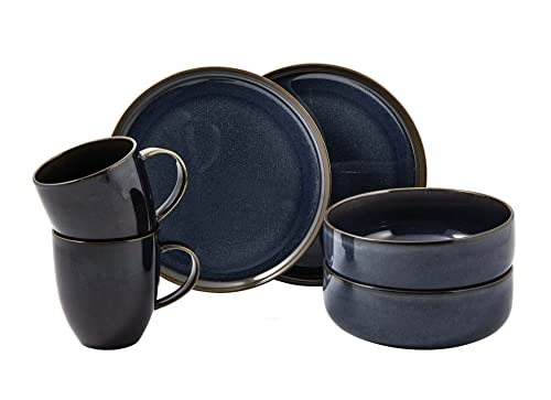 like. by Villeroy & Boch, Crafted Denim, Frühstücksset 6-teilig, Premium Porzellan, blau von Villeroy & Boch