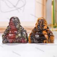 Kleine Maitreya-Dekoration, Heilkristalle, Geschnitzte Chakra-Buddha-Figuren, Natürliche Edelsteine, Kunsthandwerk, Niedliche Schutzengel von lilyinstone