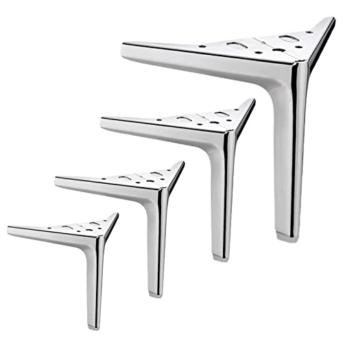 limiao123 Möbelfüße,Metall Sofa Füße Ersatz Schrankbeine Dreieck Tischbeine Metallfüße für Schrank Sofa Couchtisch TV-Schrank und andere Möbelbeine 4Pcs (Silver,25cm(9.8in)) von limiao123