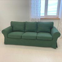 Ektorp 3.5-Sitzer Sofa Bezug, Handgemachter Natürlicher Leinenüberzug - Maßgeschneidert Für Ikea Extorp Couch Slipcover von linencuddles