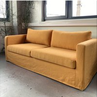 Karlstad 2-Sitzer Sofa Bezug, Handgemachter Natürlicher Leinen Slipbezug Passend Für Ikea Karlstad Loveseat von linencuddles