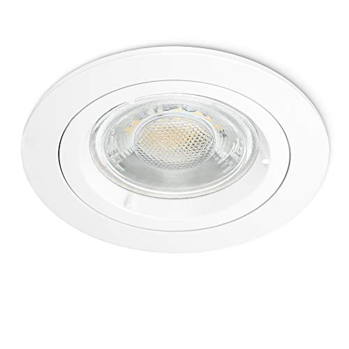 linovum LED Einbauleuchte ultra flach in matt weiß - runder Deckeneinbaustrahler Spot inkl. LED Modul 4W neutralweiß 230V wechselbar von linovum