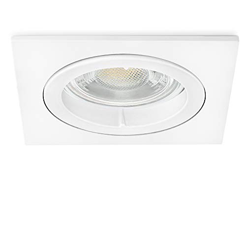 linovum Einbauspot LED flach weiss eckig starr inkl. 4W LED Modul neutralweiß 4000K - Spot Downlight Einbautiefe nur 36 mm von linovum