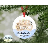 Arche Noah Weihnachtsschmuck, First Christmas Ornament, 1st Mein Erstes Weihnachten, Personalisiertes Andenken von littlechickypaperie