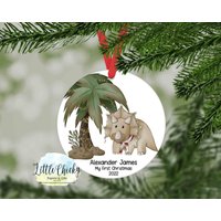 Dinosaur Ornament, Christmas 1st Mein Erstes Weihnachten, Personalisierte Custom Ornament von littlechickypaperie