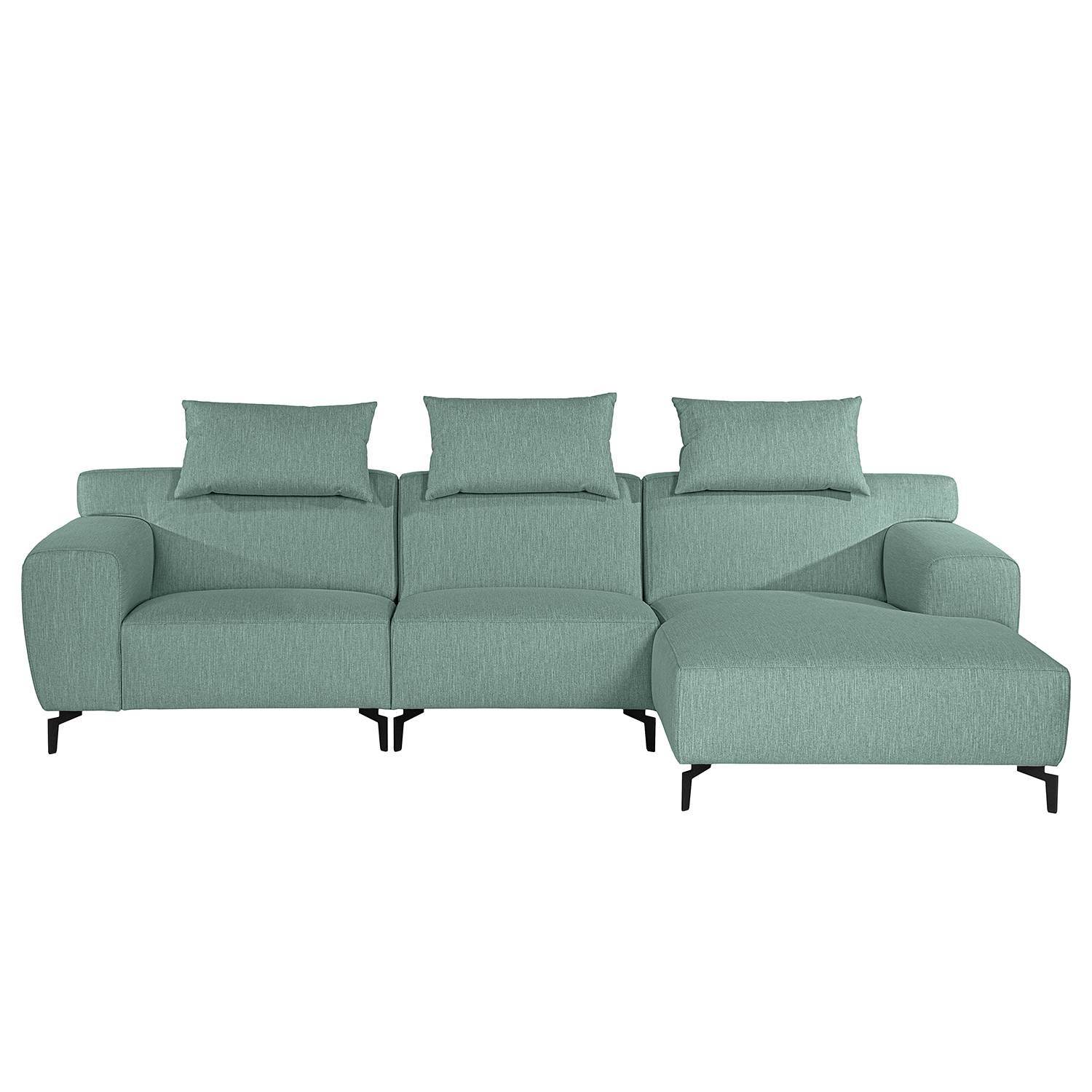 loftscape Ecksofa Manot I Mintgrau Webstoff 301x77x163 cm von loftscape