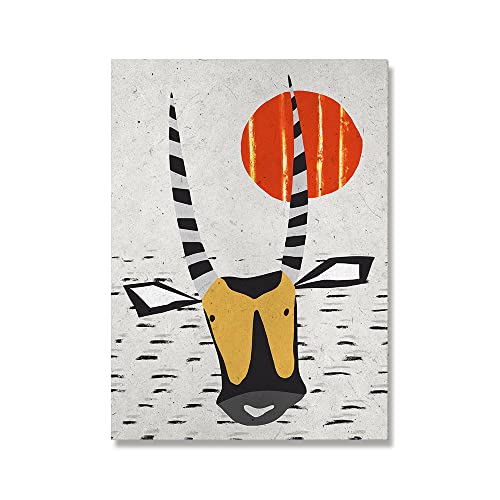 Abstrakte Berg -Leinwand Malereien Poster Ethnische afrikanische Tänzer und Tierdrucke moderne Landschaftswandbilder Heimdekoration(Color:E,Size:50x70cm no frame) von luose