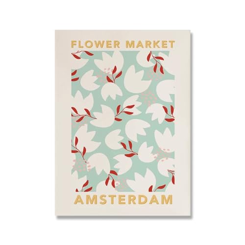 Blumen-Shop-Zeichen Poster und Drucke Florist Geschenk Blumenmarkt Paris Tokyo Amsterdam Berliner Leinwand Malerei Bilder(Color:B,Size:40x50cm No Frame) von luose