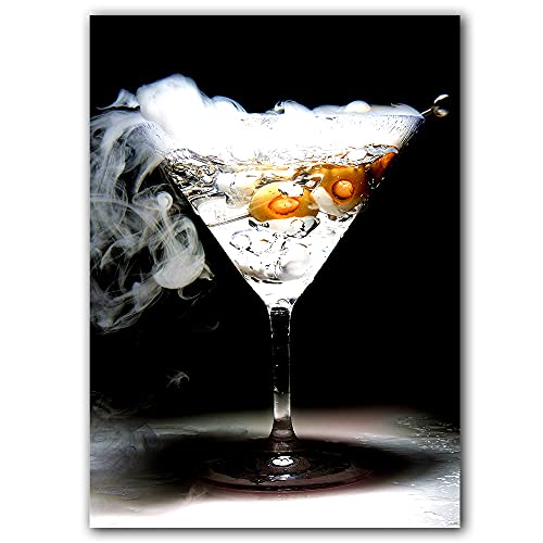 Getränke Poster und Drucke Bar Decor Canvas Malerei Cocktail Martini in Gläsern Wandbilder für Wohnzimmer Dekoration Kunst(Color:E,Size:50x70cm No Frame) von luose