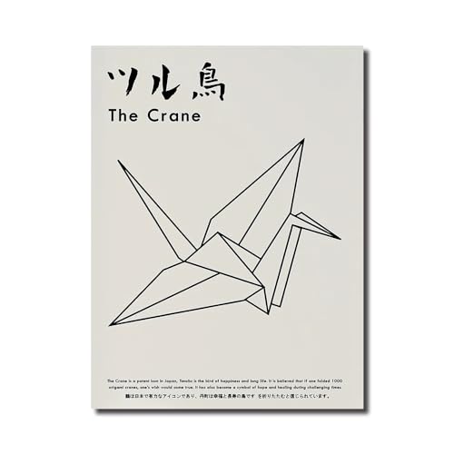 Japanisches Origami Vogel Poster Glückspapier Kran Leinwand Gemälde Druckt Tier Wandkunst für moderne Kinderzimmer Wohnkultur(Size:30x40cm no frame) von luose