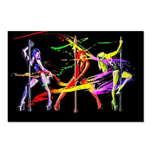 Sexy Girls Pole Dance Art Poster und Print Wandkunst Leinwand Aquarell Exotische Tanzmalerei for Wohnzimmer Wohnkultur (Color : A, Size : 50x75cm no frame) von luose