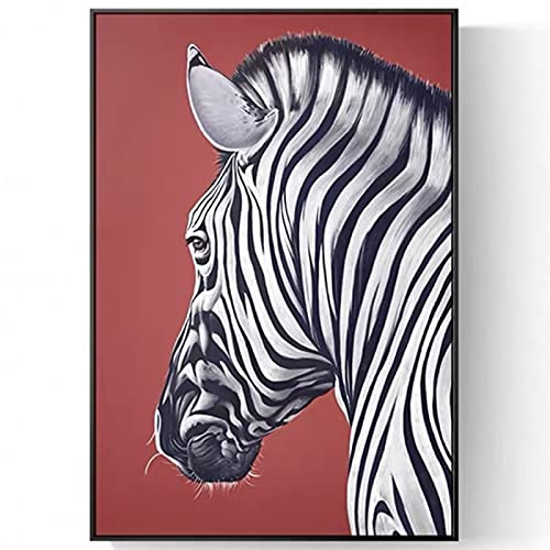 Tier-Zebra-Pferd und roter Handschuh Ring Poster und Drucke Leinwandgemälde Wandkunstbilder für Wohnzimmerdekor (kein Rahmen)(Color:B,Size:30x45cm(No Frame)) von luose
