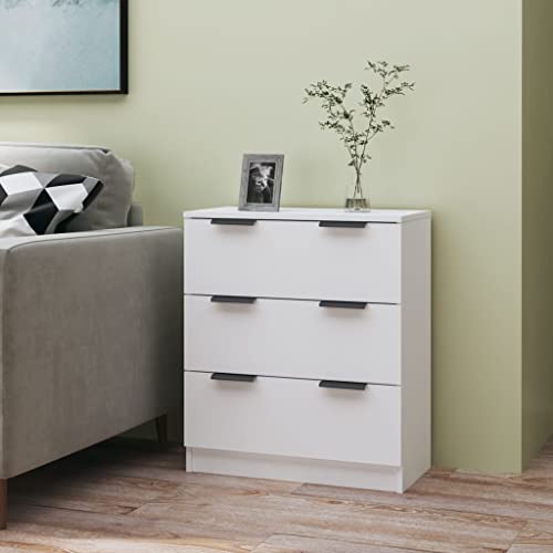 lvssiao Sideboard Wohnzimmer, Kommode Schlafzimmer, Sideboard Weiß 60x30x70 cm Holzwerkstoff Schrank für Schlafzimmer, Wohnzimmer, Bad von lvssiao