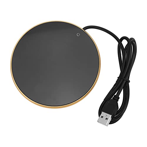 Tragbarer Tassenwärmer Intelligenter Getränkewärmer mit Konstanter Temperatur und Smart-Touch-Schalter USB-Tassenwärmer für Tassen und Gläser mit Flachem Boden Ø10,3 cm (Gold) von lyrlody