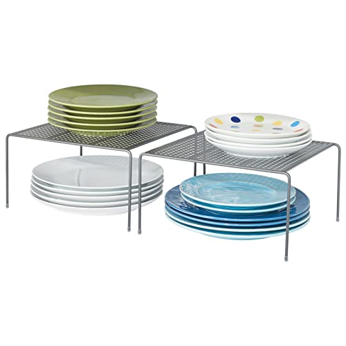 mDesign 2er-Set Geschirrablage für die Küche – freistehendes Tellerregal aus Metall – kleines Küchenregal für Tassen, Teller, Lebensmittel usw. – grau mDesign 2er-Set Geschirrablage für die Küche – freistehendes Tellerregal aus Metall – kleines Küchenregal für Tassen, Teller, Lebensmittel usw. – grau von mDesign