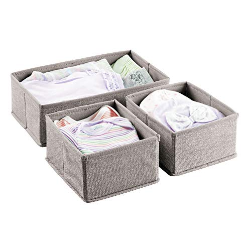 mDesign 3er-Set Baby-Organizer im Jute-Look - hervorragend für Kinderzimmer- & Spielzeug-Aufbewahrung - vielseitige Aufbewahrungsbox für Kleiderschrank, Wickeltisch & Co. - grau mDesign 3er-Set Baby-Organizer im Jute-Look - hervorragend für Kinderzimmer- & Spielzeug-Aufbewahrung - vielseitige Aufbewahrungsbox für Kleiderschrank, Wickeltisch & Co. - grau von mDesign
